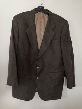 Oscar de la Renta Men Blazer 43R Brown Old Money Academia Preppy Business Formal